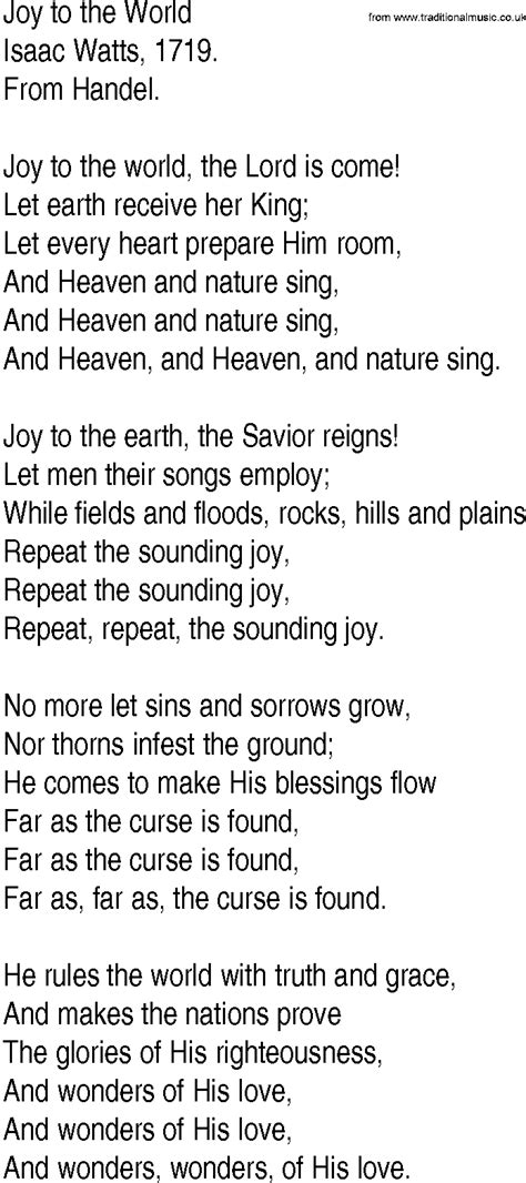 joy to the world song meaning